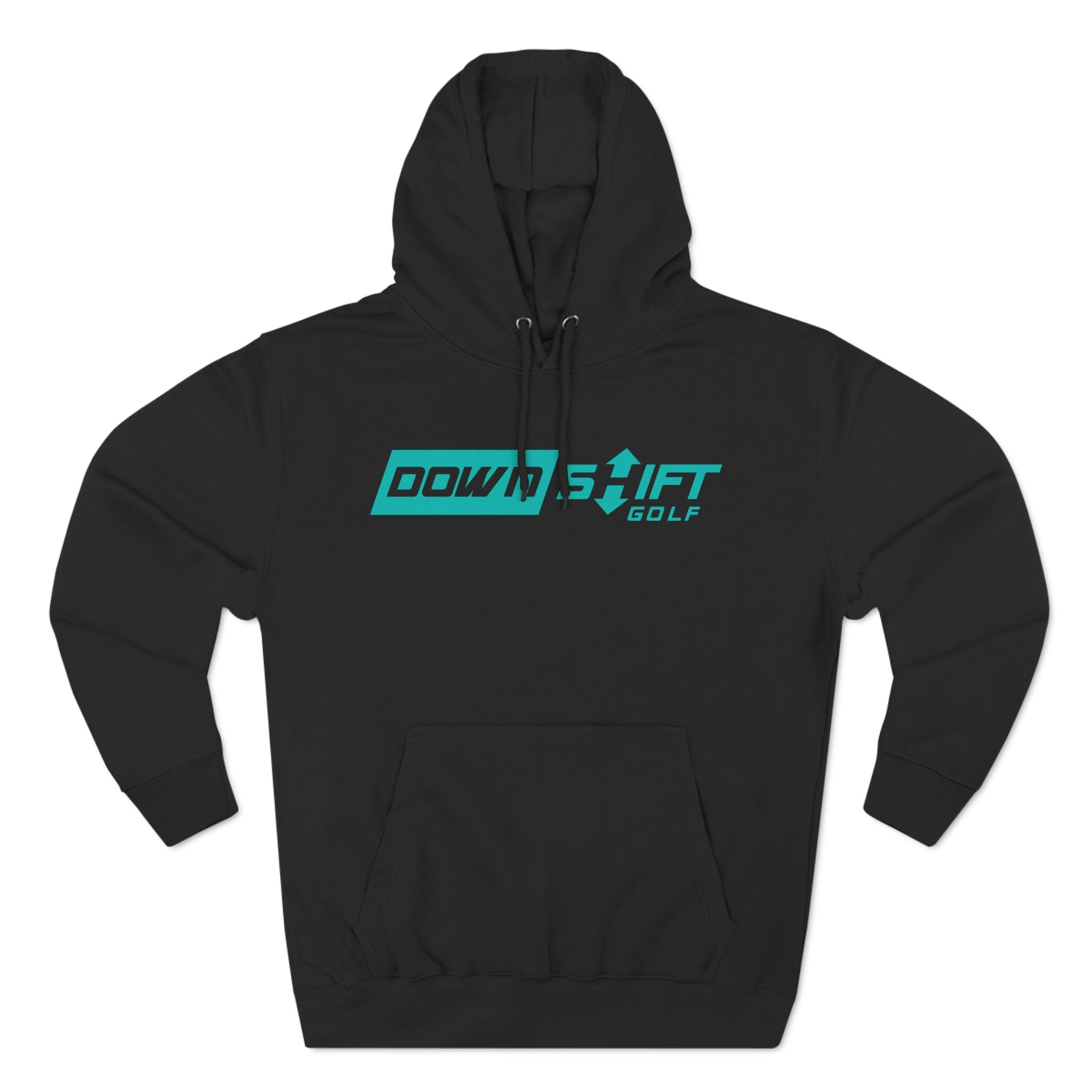 Hyper Teal Big Downshift Logo Three-Panel Hoodie